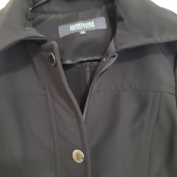 Kenneth Cole Reaction Woman's Hooded Coat, Size: XS Color: Black - Picture 6 of 16